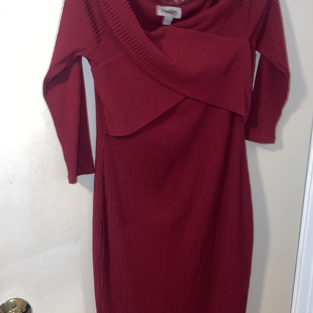 Red sweater dress